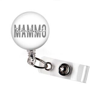 Badge Reel Mammo Tech Mammography Technologist Retractable ID Name Holder